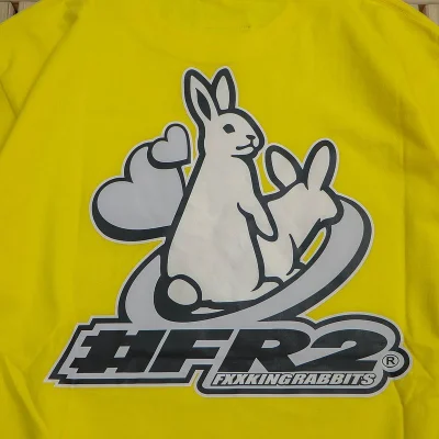 Футболка FR2 Logo Front And Two Rabbits With Hearts Back "Yellow" фото № 6