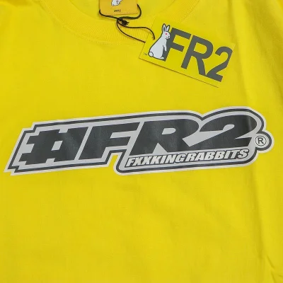 Футболка FR2 Logo Front And Two Rabbits With Hearts Back "Yellow" фото № 3
