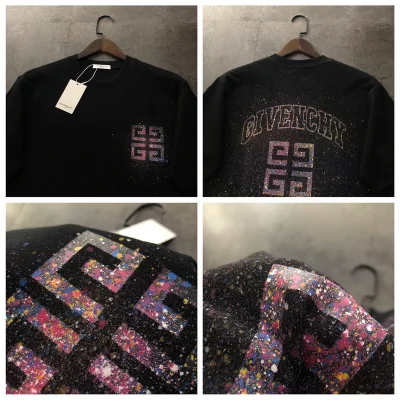 Футболка Givenchy Logo With Splashes Of Paint "Black" фото № 9