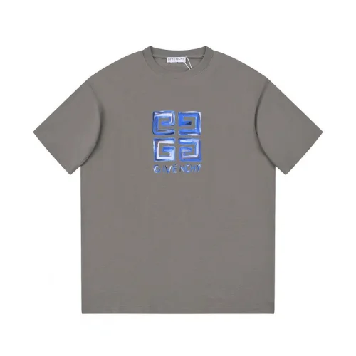 Футболка Givenchy With Blue Text Logo "Gray/Brown"