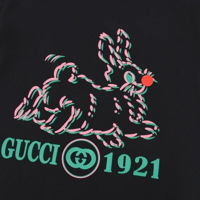 Футболка Gucci Fleeing Rabbit Print "Black" фото № 3
