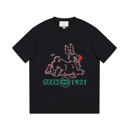 Футболка Gucci Fleeing Rabbit Print "Black"