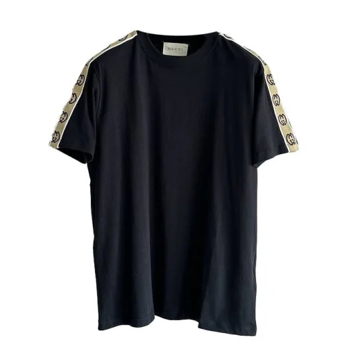 Футболка Gucci With A Logo Stripe On The Sleeves "Black"