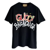 Футболка Gucci X Balenciaga Colorful Inscription "Black"