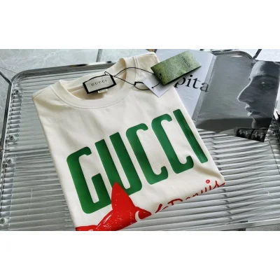Футболка Gucci X Balenciaga Red Cat Head "White" фото № 2