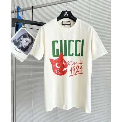 Футболка Gucci X Balenciaga Red Cat Head "White" фото № 6