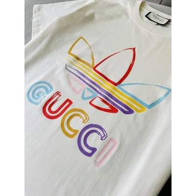 Футболка Gucci X Adidas With Motley Logo "Cream" фото № 6