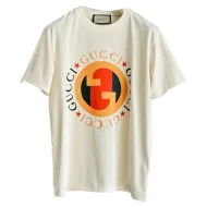 Футболка Gucci With Bright Round Logo "White"