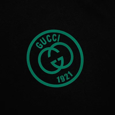 Футболка Gucci With Small Green Logo "Black" фото № 4