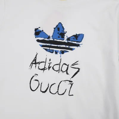 Футболка Gucci X Adidas Logo In The Center "White" фото № 5