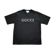 Футболка Gucci Embroidered Brand Name "Black"