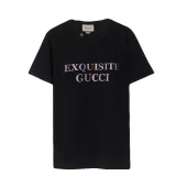 Футболка Gucci Exquisite Shining Inscription "Black"
