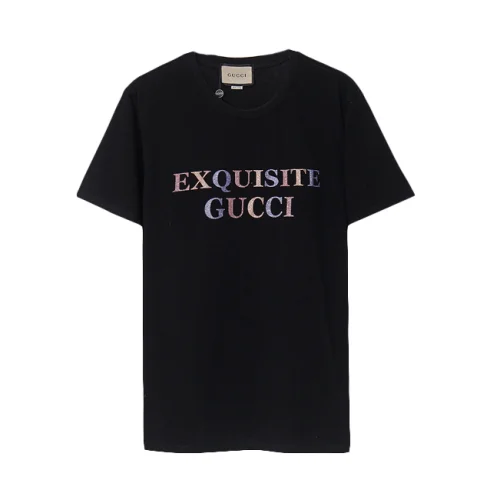 Футболка Gucci Exquisite Shining Inscription "Black"