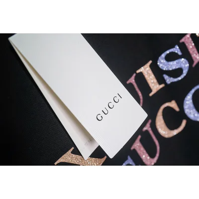 Футболка Gucci Exquisite Shining Inscription "Black" фото № 6