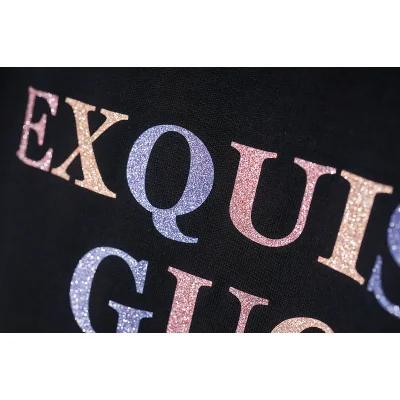 Футболка Gucci Exquisite Shining Inscription "Black" фото № 5