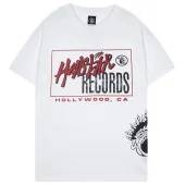 Футболка Hellstar Lightning With Inscription Back And Small Logo In Rectangle Front "White"