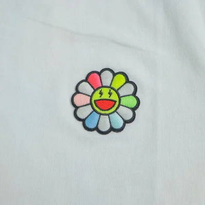 Футболка JBalvin Multicolor Small Flower Front "White" фото № 3