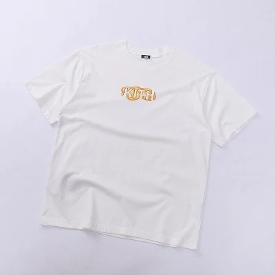 Футболка Kith Logo Yellow Flame "White" фото № 2
