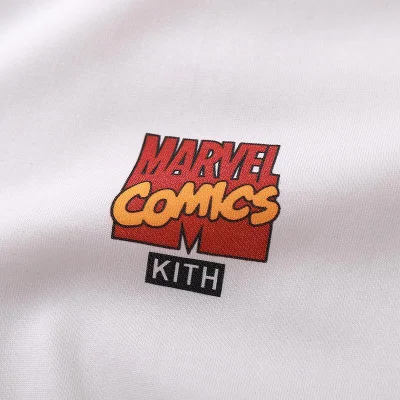 Футболка Kith Marvel Comics Logo "White" фото № 6
