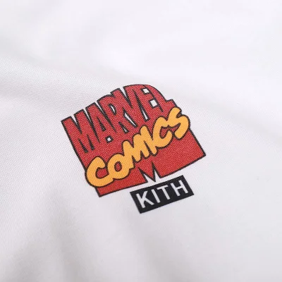 Футболка Kith Marvel Comics Logo "White" фото № 5