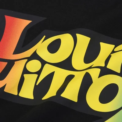 Футболка Louis Vuitton Rainbow Color Logo "Black" фото № 4