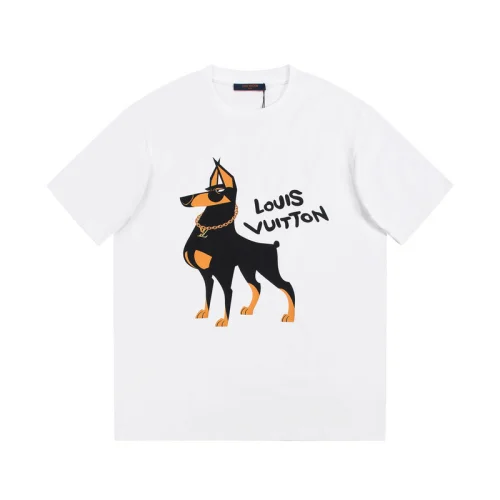 Футболка Louis Vuitton Doberman Drawing "White"