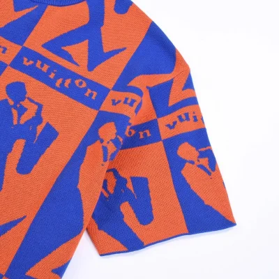 Футболка Louis Vuitton Trumpeter Print "Blue/Orange" фото № 4