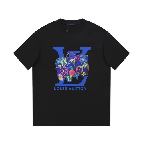 Футболка Louis Vuitton With Bright Print Of Travel Bag "Black"