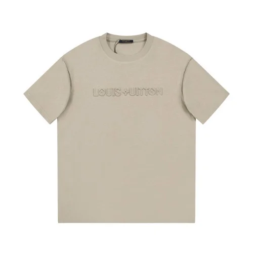 Футболка Louis Vuitton With An Embossed Text Logo "Brown/Gray"