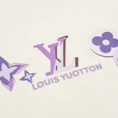 Футболка Louis Vuitton With Purple Emblems "Cream" фото № 4