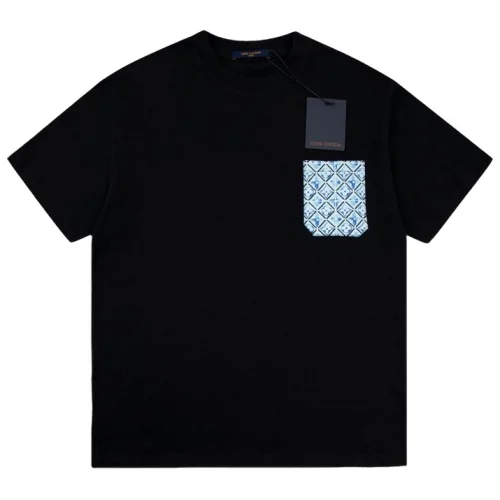 Футболка Louis Vuitton Pocket With Floral Elements "Black"