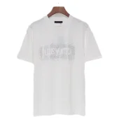 Футболка Louis Vuitton Logo Inscription On Background From Silver Dots "White"