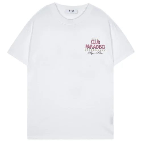 Футболка MSGM Back Inscription Club Paradiso "White"