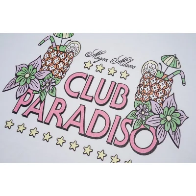 Футболка MSGM Back Inscription Club Paradiso "White" фото № 4