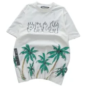 Футболка Palm Angels Beach Print - Fire Logo "White"