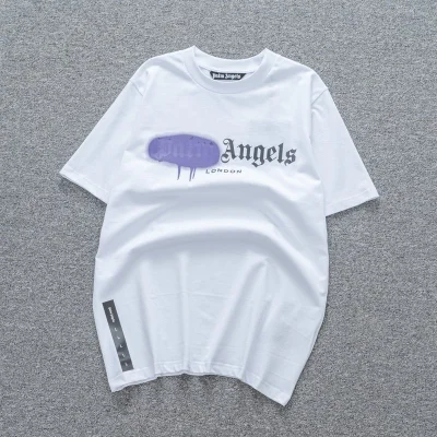 Футболка Palm Angels Painted Over "White/Violet" фото № 2