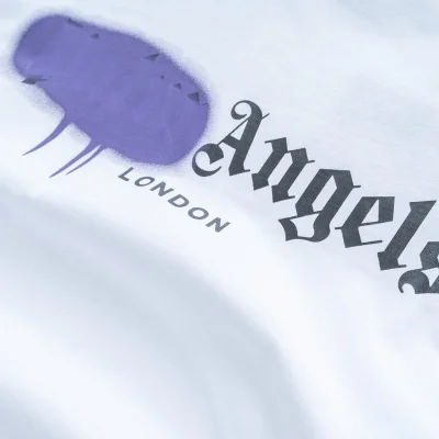 Футболка Palm Angels Painted Over "White/Violet" фото № 9
