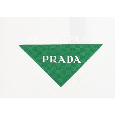 Футболка Prada Triangle Lettering "White" фото № 3