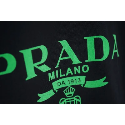 Футболка Prada With Big Green Logo "Black" фото № 3