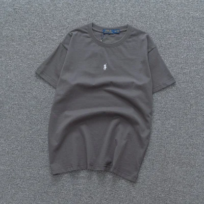 Футболка Ralph Lauren With Small Logo In The Center "Gray" фото № 5