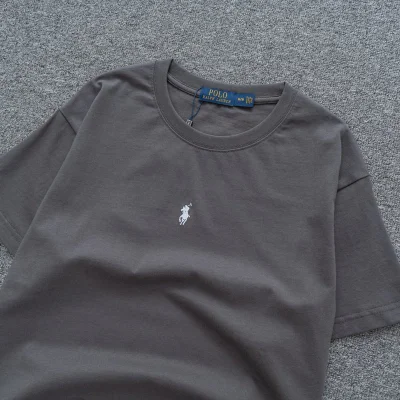 Футболка Ralph Lauren With Small Logo In The Center "Gray" фото № 6
