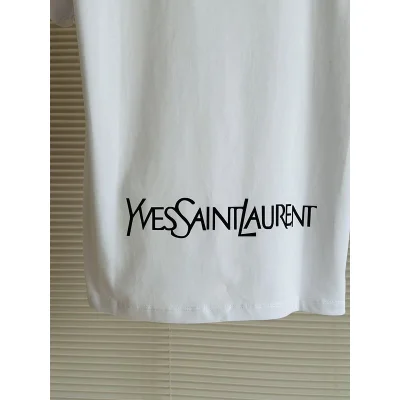 Футболка Saint Laurent With Black Logo "White" фото № 4