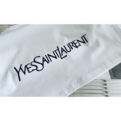 Футболка Saint Laurent With Black Logo "White" фото № 6