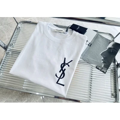 Футболка Saint Laurent With Black Logo "White" фото № 8