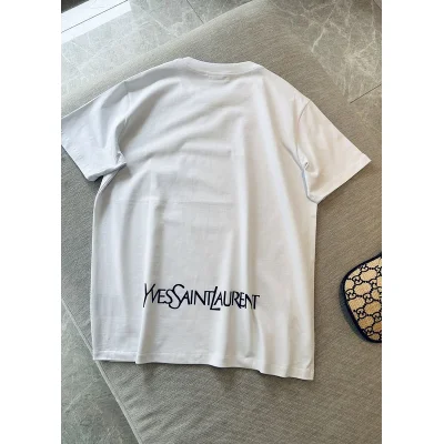 Футболка Saint Laurent With Black Logo "White" фото № 9