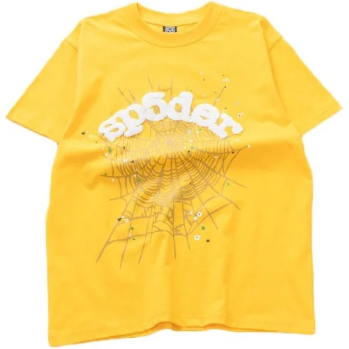 Футболка Sp5der Web And Logo Inscription "Yellow"