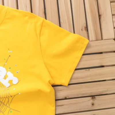 Футболка Sp5der Web And Logo Inscription "Yellow" фото № 3