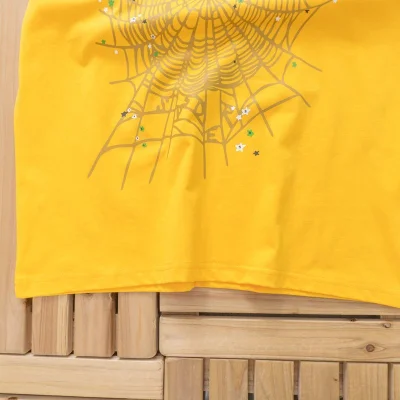 Футболка Sp5der Web And Logo Inscription "Yellow" фото № 6