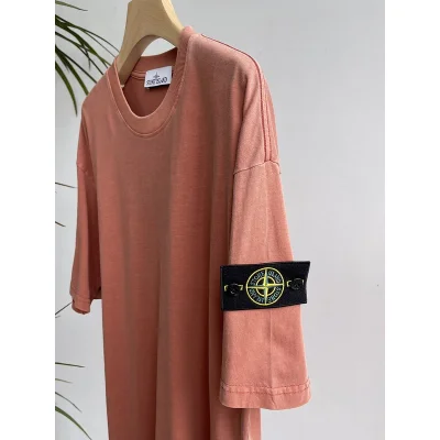 Футболка Stone Island Without Inscriptions But With Patch "Peach" фото № 6