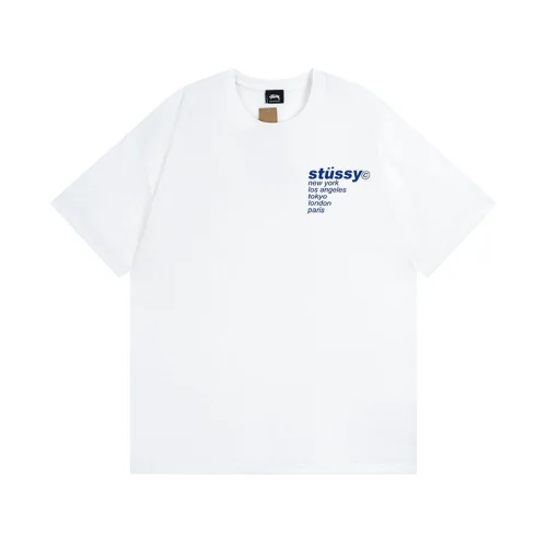 Футболка Stussy With A Strawberry Pattern And An Inscription "White"